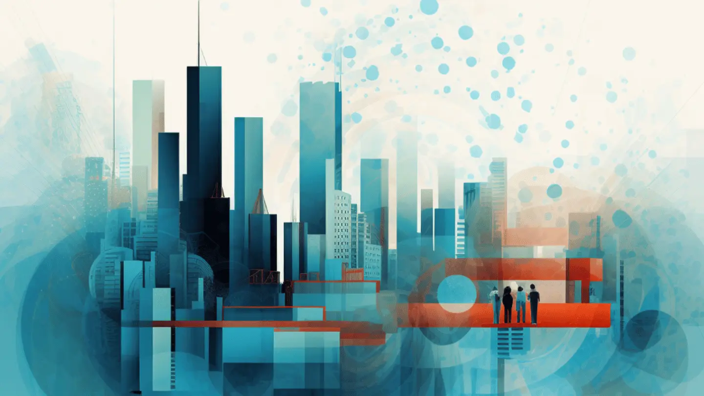 Illustration of Veltech Global providing a comprehensive software solution in the fintech industry.